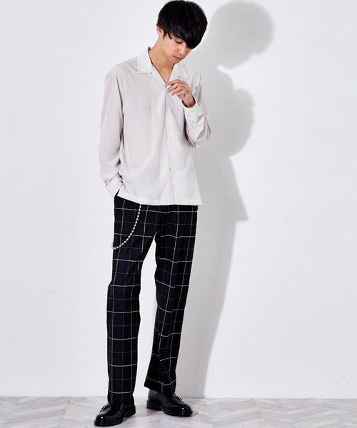 STUDIOUS（ステュディオス）の「【STUDIOUS】パレットデシンオープンカラーシャツ（シャツ/ブラウス・メンズ・ホワイト/ブラック/グリーン/イエロー/ブルー・1/2/3）」の14枚目の写真