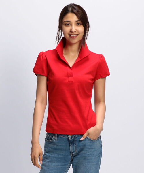 NARACAMICIE(ナラカミーチェ)の「コットンスムーススタンドカラーチューリップ袖カットソーシャツ(Tシャツ/カットソー・レディース・ホワイト/ネイビー/パープル/レッド/グリーン/ブラック・MEDIUM/LARGE/SMALL)」の18枚目の写真