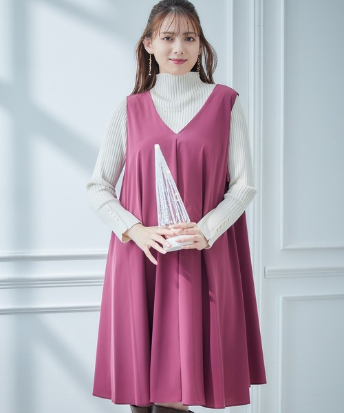 12Twelve Agenda(トゥエルブ アジェンダ)の「Aラインジャンスカ(ドレス・レディース・グリーン/チェリーピンク/ネイビー・M)」の3枚目の写真