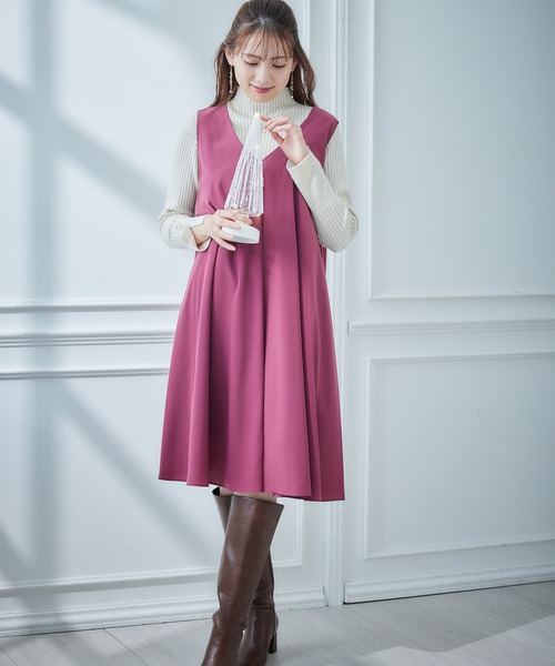 12Twelve Agenda(トゥエルブ アジェンダ)の「Aラインジャンスカ(ドレス・レディース・グリーン/チェリーピンク/ネイビー・M)」の13枚目の写真