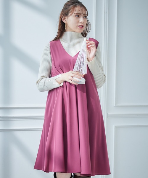 12Twelve Agenda(トゥエルブ アジェンダ)の「Aラインジャンスカ(ドレス・レディース・グリーン/チェリーピンク/ネイビー・M)」の10枚目の写真