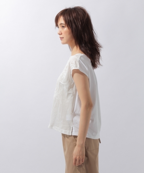 laboratory work（ラボラトリーワーク）の「エリスカラップ刺繍プルオーバー（Tシャツ/カットソー・レディース・ホワイト/ブラック/キャメル・MEDIUM）」の15枚目の写真