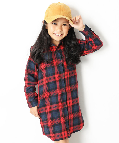 devirock(デビロック)の「ネルチェックワンピース ネルシャツ(ワンピース・キッズ・その他1/その他2/その他3/その他4/その他5/その他6/その他7/その他8/その他9/その他10・110cm/100cm/120cm/130cm/140cm/150cm/160cm)」の3枚目の写真