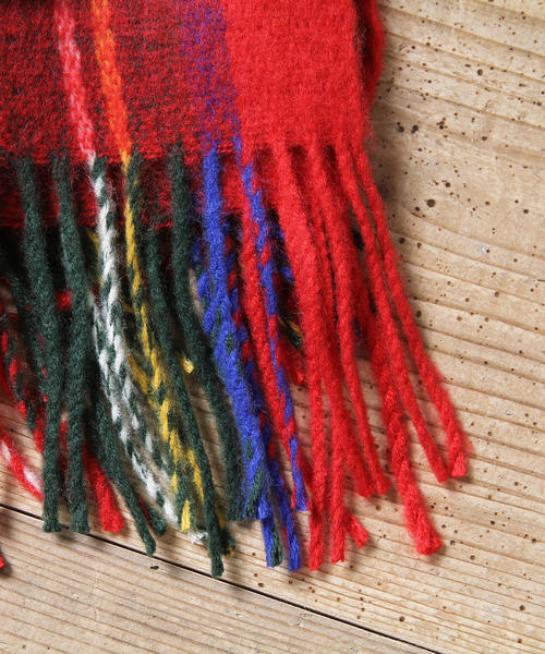 coen（コーエン）の「【『MORE』2月号掲載】フェザータッチチェックストール（マフラー）（ストール/ショール・レディース・ライトブルー/ライラック/ネイビー/イエロー/グリーン/レッド/ピンク・FREE）」の21枚目の写真