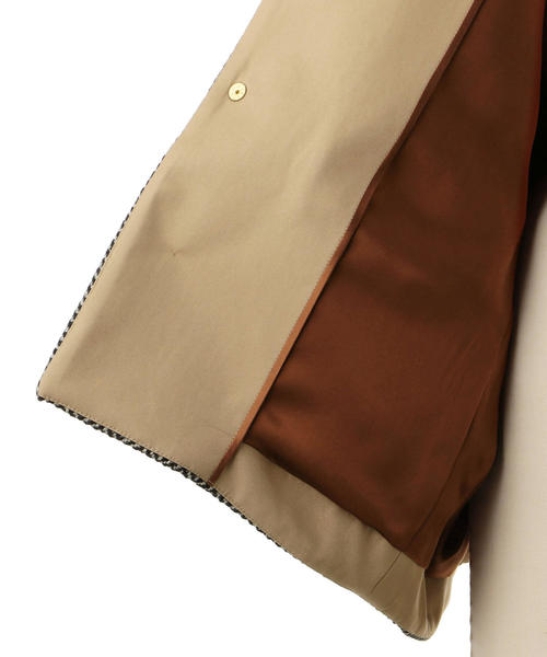 ドゥロワー drawer ノーカラーコート　ヘリンボーン36 中古・古着通販】DRAWER (ドゥロワー) リバー ノーカラーコート