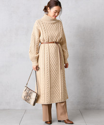 DouDou | アラン柄ニットワンピース(ワンピース)