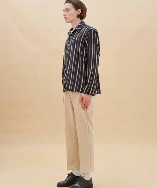 TRIP LE SENS(トリップ ル センス)の「【TRIP LE SENS】スリット ポイント ストライプシャツ(シャツ/ブラウス・レディース・ブラック/グリーン・MEDIUM/LARGE)」の9枚目の写真