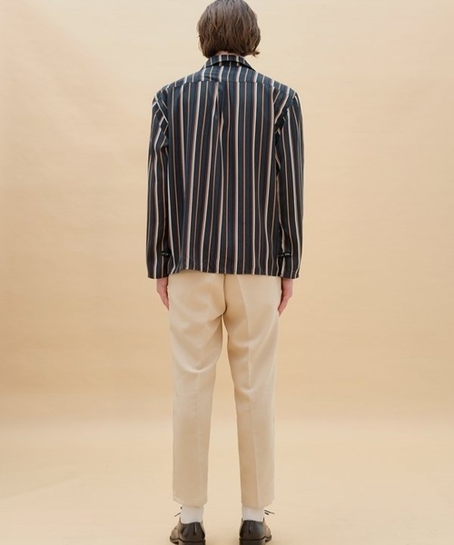TRIP LE SENS(トリップ ル センス)の「【TRIP LE SENS】スリット ポイント ストライプシャツ(シャツ/ブラウス・レディース・ブラック/グリーン・MEDIUM/LARGE)」の10枚目の写真