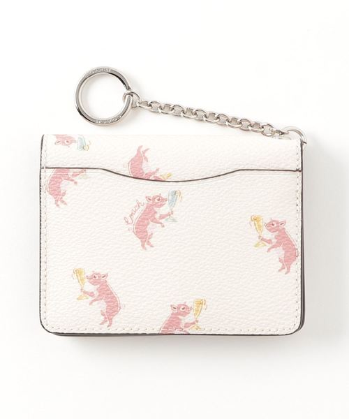 COACH ピンク カードケース付きキーホルダー コーチ COACH