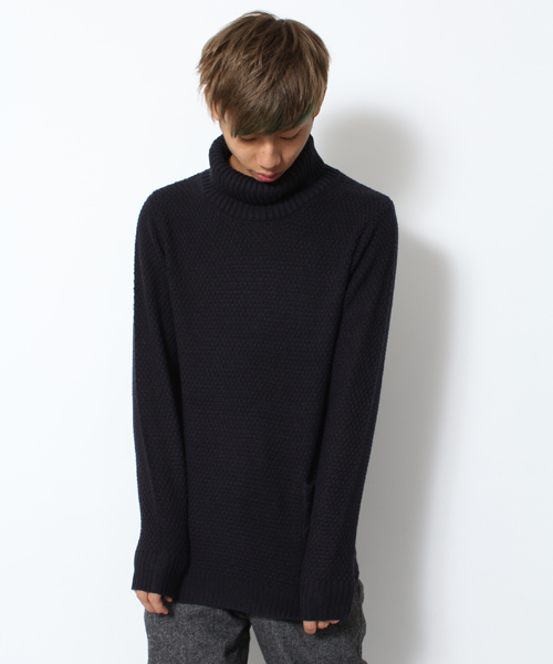 WEGO（ウィゴー）の「WEGO/ポップコーンタートルネックセーター（ニット/セーター・メンズ・オフホワイト/ネイビー/レッド・MEDIUM/LARGE）」の3枚目の写真