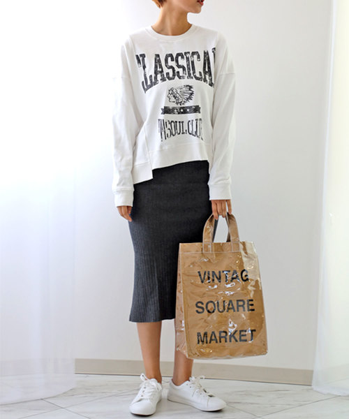 classicalelf(クラシカルエルフ)の「雨の日でも使えるマルシェバッグ (PVCトートバッグ)(トートバッグ・レディース・カーキ・ONE SIZE)」の9枚目の写真