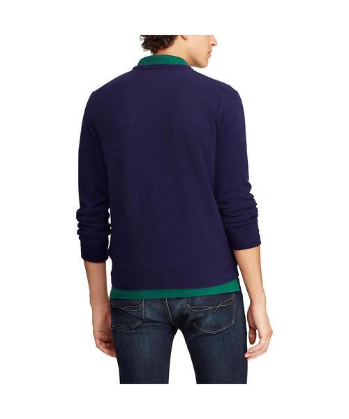 POLO RALPH LAUREN（ポロ ラルフ ローレン）の「ウォッシャブル カシミヤ セーター（ニット/セーター・メンズ・ネイビー/レッド・LARGE/MEDIUM/SMALL/X-SMALL）」の3枚目の写真