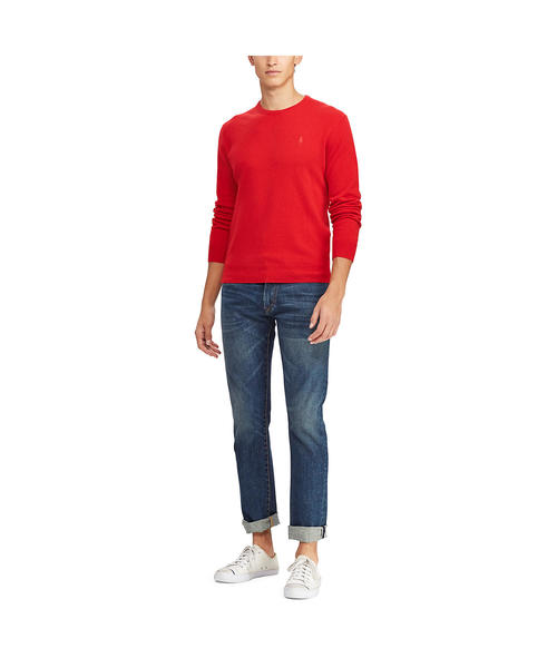 POLO RALPH LAUREN（ポロ ラルフ ローレン）の「ウォッシャブル カシミヤ セーター（ニット/セーター・メンズ・ネイビー/レッド・LARGE/MEDIUM/SMALL/X-SMALL）」の5枚目の写真