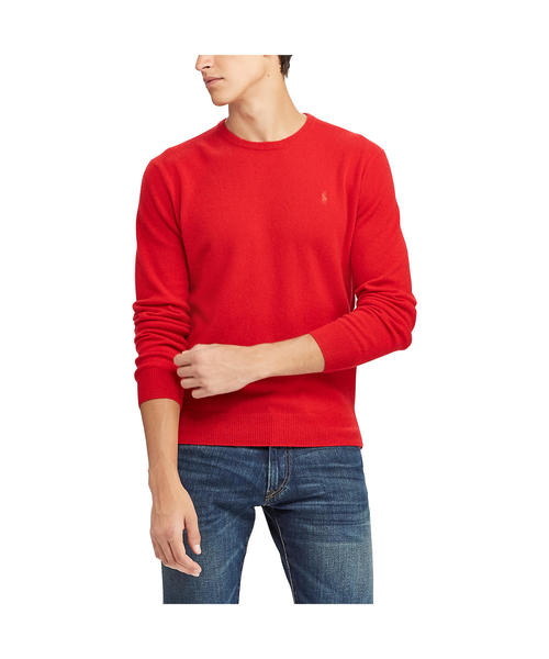 POLO RALPH LAUREN（ポロ ラルフ ローレン）の「ウォッシャブル カシミヤ セーター（ニット/セーター・メンズ・ネイビー/レッド・LARGE/MEDIUM/SMALL/X-SMALL）」の4枚目の写真
