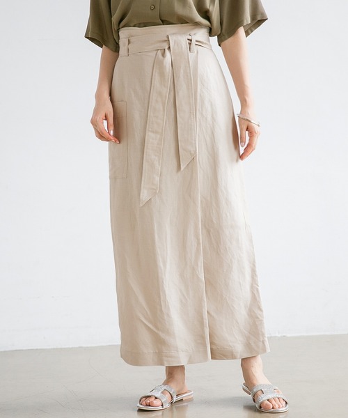 A part by（アパートバイ）の「LVラップフウタックマキシスカート 830959（スカート・レディース・ブラック/ベージュ/ブラウン/ブルー・MEDIUM/LARGE）」の3枚目の写真