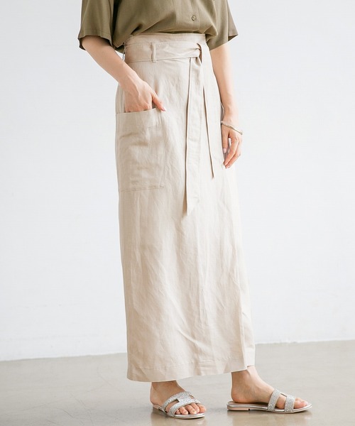 A part by（アパートバイ）の「LVラップフウタックマキシスカート 830959（スカート・レディース・ブラック/ベージュ/ブラウン/ブルー・MEDIUM/LARGE）」の8枚目の写真