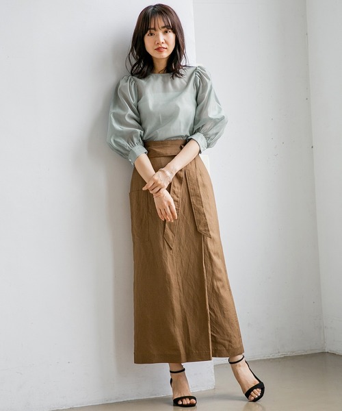 A part by（アパートバイ）の「LVラップフウタックマキシスカート 830959（スカート・レディース・ブラック/ベージュ/ブラウン/ブルー・MEDIUM/LARGE）」の9枚目の写真