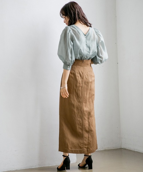 A part by（アパートバイ）の「LVラップフウタックマキシスカート 830959（スカート・レディース・ブラック/ベージュ/ブラウン/ブルー・MEDIUM/LARGE）」の10枚目の写真