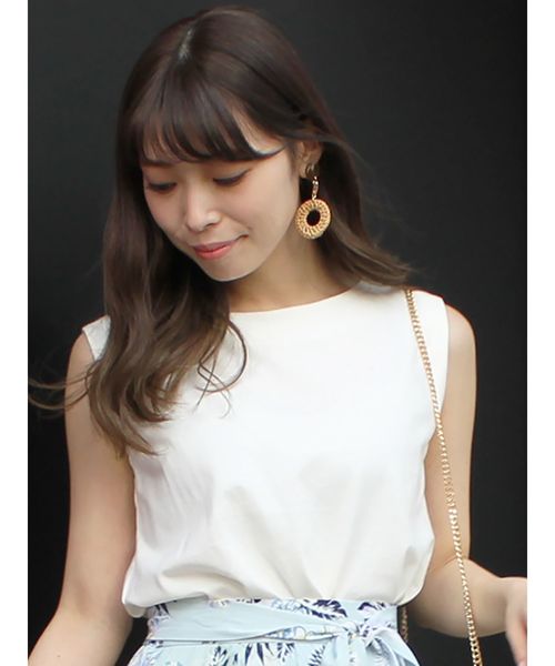 MERCURYDUO(マーキュリーデュオ)の「バックデザインノースリTシャツ(タンクトップ)」|オフホワイト