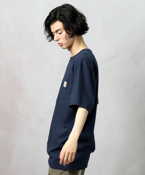 Carhartt(カーハート)の「【 Carhartt / カーハート 】 ワーカー ポケットTシャツ 半袖 Worker Pocket SS Tshirt K87(Tシャツ/カットソー・メンズ・ホワイト/ブラック/ネイビー/ヘザーグレー/グレー系その他・S/M/L/XL)」の15枚目の写真