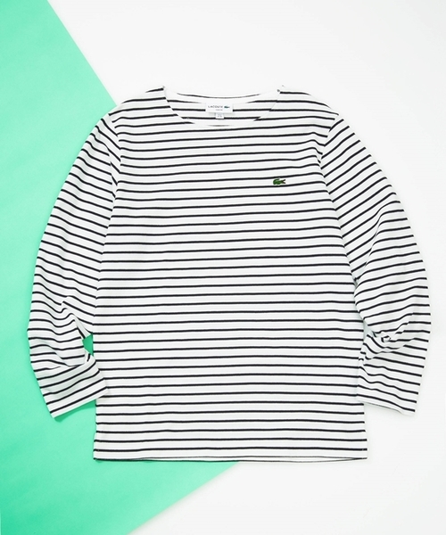 LACOSTE(ラコステ)の「LACOSTE:TH206EL(Tシャツ/カットソー・メンズ・ホワイト/ブラック/ネイビー・3/5/4)」の2枚目の写真