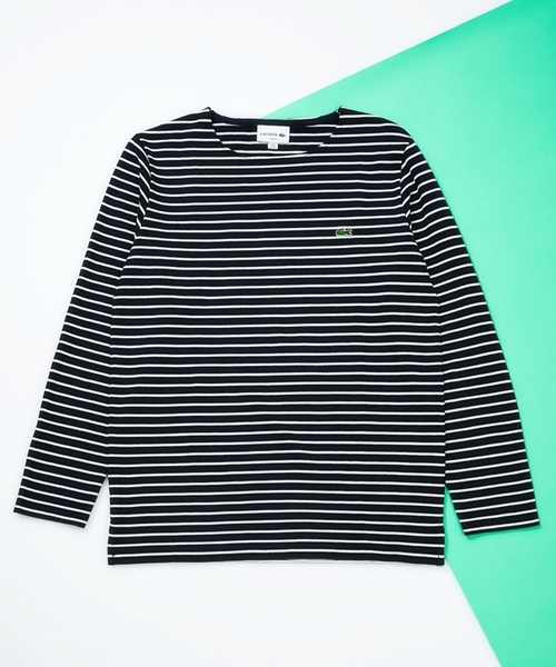 LACOSTE(ラコステ)の「LACOSTE:TH206EL(Tシャツ/カットソー・メンズ・ホワイト/ブラック/ネイビー・3/5/4)」の1枚目の写真