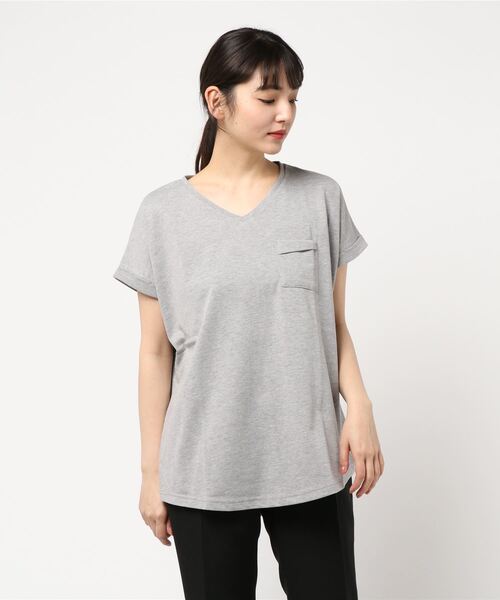 KOBE LETTUCE（コウベレタス）の「[ ASELEAR ]選べる2タイプ 汗染み防止ゆるTシャツ（Tシャツ/カットソー・レディース・オフホワイト/ブルー系その他/その他/グレー/ベージュ/ブラック/チャコールグレー/グレイッシュベージュ/ネイビー/ネイビー系1/ベージュ系/グレー系/ホワイト系/ベージュ系1/グレー系1/ネイビー系/ホワイト系1/オレンジ系1/オレンジ系・FREE/2/1）」の7枚目の写真