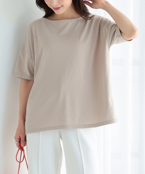 KOBE LETTUCE（コウベレタス）の「[ ASELEAR ]選べる2タイプ 汗染み防止ゆるTシャツ（Tシャツ/カットソー・レディース・オフホワイト/ブルー系その他/その他/グレー/ベージュ/ブラック/チャコールグレー/グレイッシュベージュ/ネイビー/ネイビー系1/ベージュ系/グレー系/ホワイト系/ベージュ系1/グレー系1/ネイビー系/ホワイト系1/オレンジ系1/オレンジ系・FREE/2/1）」の13枚目の写真