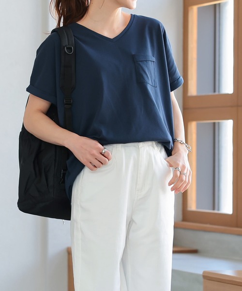 KOBE LETTUCE（コウベレタス）の「[ ASELEAR ]選べる2タイプ 汗染み防止ゆるTシャツ（Tシャツ/カットソー・レディース・オフホワイト/ブルー系その他/その他/グレー/ベージュ/ブラック/チャコールグレー/グレイッシュベージュ/ネイビー/ネイビー系1/ベージュ系/グレー系/ホワイト系/ベージュ系1/グレー系1/ネイビー系/ホワイト系1/オレンジ系1/オレンジ系・FREE/2/1）」の16枚目の写真