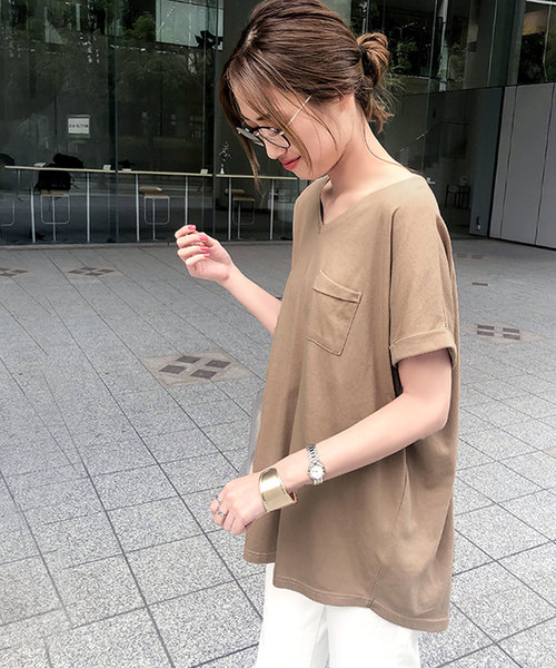 KOBE LETTUCE（コウベレタス）の「[ ASELEAR ]選べる2タイプ 汗染み防止ゆるTシャツ（Tシャツ/カットソー・レディース・オフホワイト/ブルー系その他/その他/グレー/ベージュ/ブラック/チャコールグレー/グレイッシュベージュ/ネイビー/ネイビー系1/ベージュ系/グレー系/ホワイト系/ベージュ系1/グレー系1/ネイビー系/ホワイト系1/オレンジ系1/オレンジ系・FREE/2/1）」の10枚目の写真