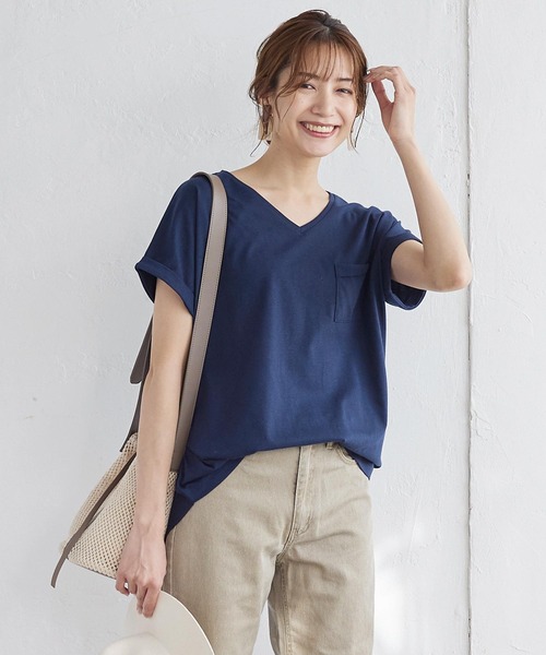 KOBE LETTUCE（コウベレタス）の「[ ASELEAR ]選べる2タイプ 汗染み防止ゆるTシャツ（Tシャツ/カットソー・レディース・オフホワイト/ブルー系その他/その他/グレー/ベージュ/ブラック/チャコールグレー/グレイッシュベージュ/ネイビー/ネイビー系1/ベージュ系/グレー系/ホワイト系/ベージュ系1/グレー系1/ネイビー系/ホワイト系1/オレンジ系1/オレンジ系・FREE/2/1）」の14枚目の写真