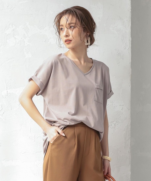 KOBE LETTUCE（コウベレタス）の「[ ASELEAR ]選べる2タイプ 汗染み防止ゆるTシャツ（Tシャツ/カットソー・レディース・オフホワイト/ブルー系その他/その他/グレー/ベージュ/ブラック/チャコールグレー/グレイッシュベージュ/ネイビー/ネイビー系1/ベージュ系/グレー系/ホワイト系/ベージュ系1/グレー系1/ネイビー系/ホワイト系1/オレンジ系1/オレンジ系・FREE/2/1）」の11枚目の写真