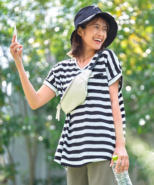 KOBE LETTUCE（コウベレタス）の「[ ASELEAR ]選べる2タイプ 汗染み防止ゆるTシャツ（Tシャツ/カットソー・レディース・オフホワイト/ブルー系その他/その他/グレー/ベージュ/ブラック/チャコールグレー/グレイッシュベージュ/ネイビー/ネイビー系1/ベージュ系/グレー系/ホワイト系/ベージュ系1/グレー系1/ネイビー系/ホワイト系1/オレンジ系1/オレンジ系・FREE/2/1）」の19枚目の写真