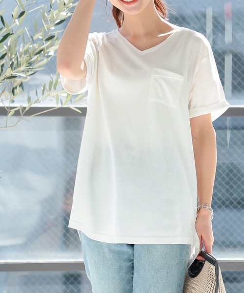 KOBE LETTUCE（コウベレタス）の「[ ASELEAR ]選べる2タイプ 汗染み防止ゆるTシャツ（Tシャツ/カットソー・レディース・オフホワイト/ブルー系その他/その他/グレー/ベージュ/ブラック/チャコールグレー/グレイッシュベージュ/ネイビー/ネイビー系1/ベージュ系/グレー系/ホワイト系/ベージュ系1/グレー系1/ネイビー系/ホワイト系1/オレンジ系1/オレンジ系・FREE/2/1）」の22枚目の写真