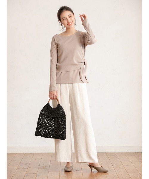 fifth（フィフス）の「ナチュラルリネンワイドパンツ（その他パンツ・レディース・ホワイト/アイボリー/ブラウン/カーキ・MEDIUM/LARGE/SMALL）」の22枚目の写真