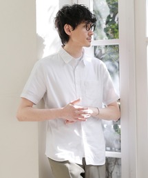 LIL VENDARS（リルヴェンダース）の「先染め綿麻ストレッチレギュラーカラー半袖シャツ（シャツ/ブラウス）」