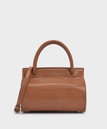 CHARLES & KEITH | クロックエフェクト ダブルハンドルバッグ / Croc-Effect Double Handle Bag(ハンドバッグ)