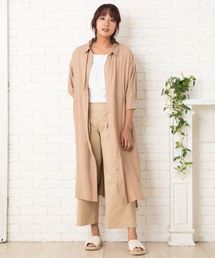 リネンタッチドロストワンピース【大きいサイズ対応】【9号(M)~15号(3L)】