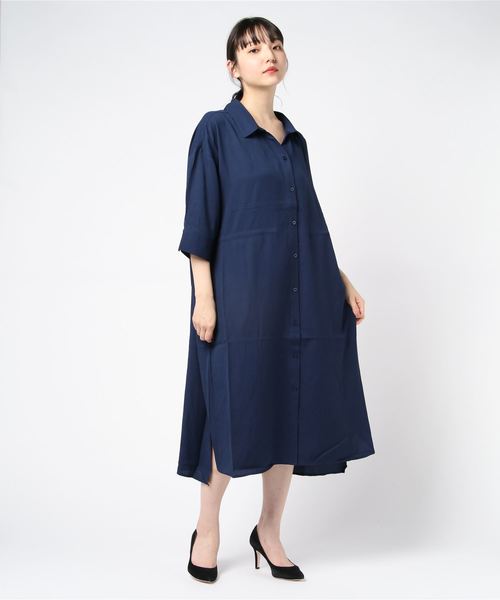 sabstreet my standard(サブストリートマイスタンダード)の「リネンタッチドロストワンピース【大きいサイズ対応】【9号(M)~15号(3L)】(ワンピース・レディース・ベージュ/レッド/カーキ/ネイビー・15号/9号)」の7枚目の写真
