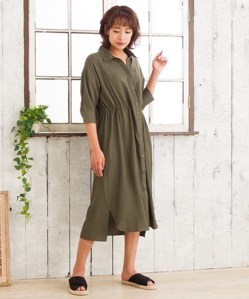 セール ワンピース リネンタッチドロストワンピース 大きいサイズ対応 My Sabstreet 9号 M 15号 3l ワンピース Sabstreet My Standard サブストリートマイスタンダード のファッション