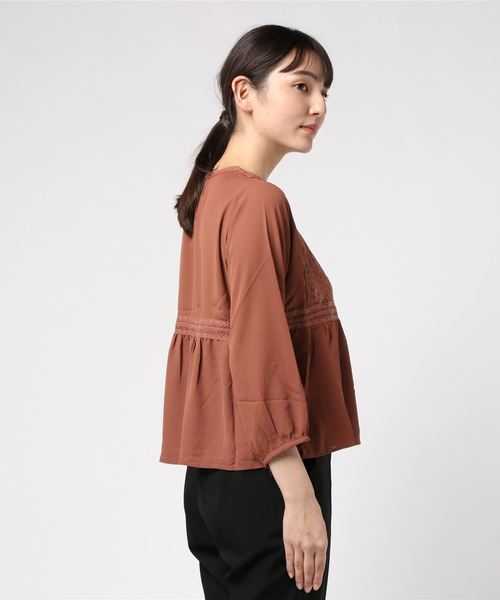 flower（フラワー）の「スイーティーフラワーブラウス（シャツ/ブラウス・レディース・ブラウン/ベージュ/ブルー・FREE）」の5枚目の写真