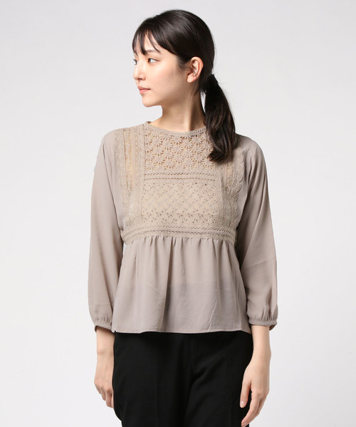 flower（フラワー）の「スイーティーフラワーブラウス（シャツ/ブラウス・レディース・ブラウン/ベージュ/ブルー・FREE）」の9枚目の写真