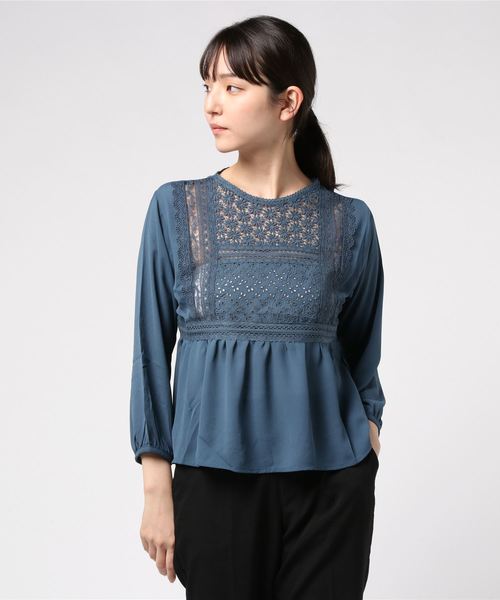 flower（フラワー）の「スイーティーフラワーブラウス（シャツ/ブラウス・レディース・ブラウン/ベージュ/ブルー・FREE）」の8枚目の写真