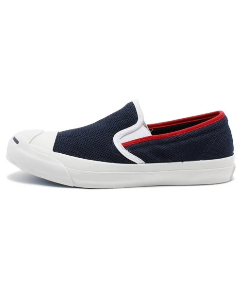 CONVERSE（コンバース）の「JACK PURCELL COTTON-MESH SLIP-ON/ジャックパーセル コットンメッシュ スリップオン（スニーカー・メンズ・ネイビー/ホワイト・8/8.5/6.5/4/7.5/4.5/9.5/3.5/5.5/9/6/10.5/5/7）」の3枚目の写真
