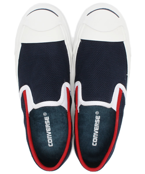 CONVERSE（コンバース）の「JACK PURCELL COTTON-MESH SLIP-ON/ジャックパーセル コットンメッシュ スリップオン（スニーカー・メンズ・ネイビー/ホワイト・8/8.5/6.5/4/7.5/4.5/9.5/3.5/5.5/9/6/10.5/5/7）」の9枚目の写真