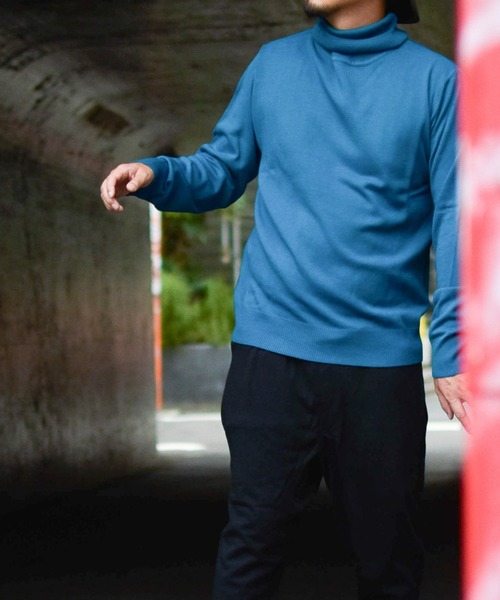 JOHN'S CLOSET（ジョンズクローゼット）の「【i】カシミヤタッチタートルニット（ニット/セーター・メンズ・ブラウン/ネイビー/ブルー/ブラック/ホワイト/マスタード/チャコール・MEDIUM/LARGE/X-LARGE）」の12枚目の写真