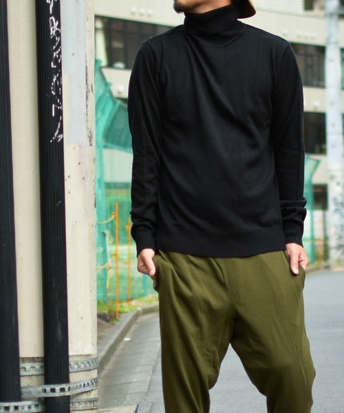 JOHN'S CLOSET（ジョンズクローゼット）の「【i】カシミヤタッチタートルニット（ニット/セーター・メンズ・ブラウン/ネイビー/ブルー/ブラック/ホワイト/マスタード/チャコール・MEDIUM/LARGE/X-LARGE）」の13枚目の写真