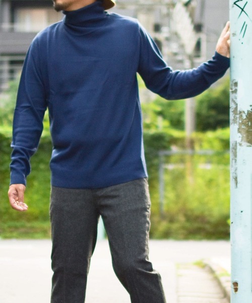 JOHN'S CLOSET（ジョンズクローゼット）の「【i】カシミヤタッチタートルニット（ニット/セーター・メンズ・ブラウン/ネイビー/ブルー/ブラック/ホワイト/マスタード/チャコール・MEDIUM/LARGE/X-LARGE）」の14枚目の写真