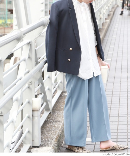 coca（coca）（コカ）の「ギャザーネックとろみブラウス（シャツ/ブラウス・レディース・グレー系その他/ホワイト/ブラック/マスタード/パープル・ONE SIZE）」の8枚目の写真