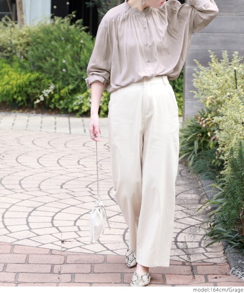 coca（coca）（コカ）の「ギャザーネックとろみブラウス（シャツ/ブラウス・レディース・グレー系その他/ホワイト/ブラック/マスタード/パープル・ONE SIZE）」の16枚目の写真